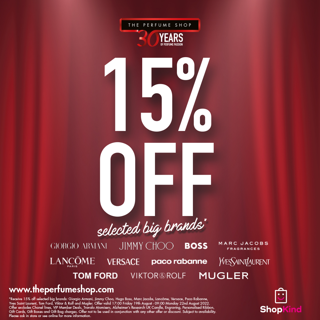Enjoy 15% off at The Perfume Shop